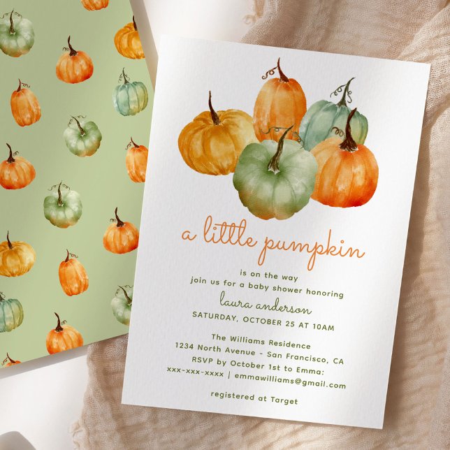 En liten Pumpkin Baby Shower - Gender Neutral Inbjudningar (Skapare uppladdad)