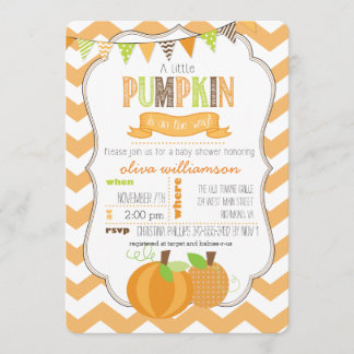 En liten Pumpkin Baby Shower-inbjudan Inbjudningar