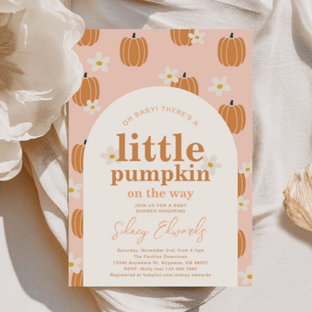 En liten Pumpkin Baby Shower-inbjudan Inbjudningar (Skapare uppladdad)