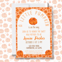 En liten Pumpkin Baby Shower-inbjudan