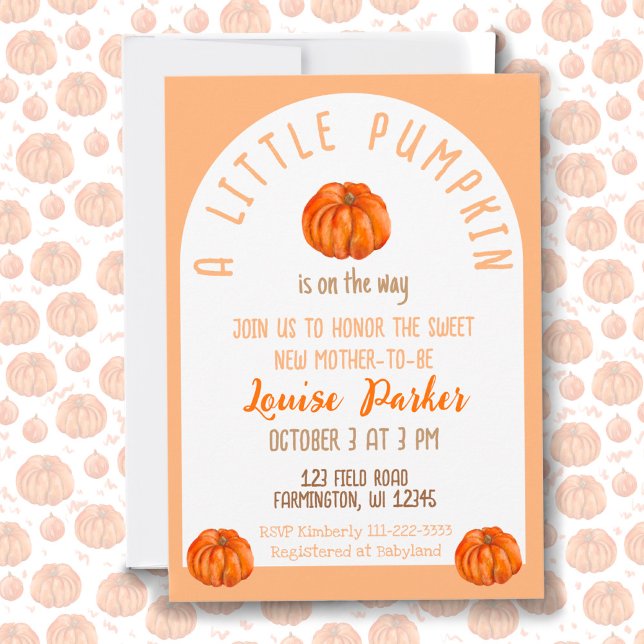 En liten Pumpkin Baby Shower-inbjudan Inbjudningar (Skapare uppladdad)