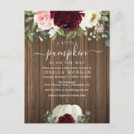 En liten Pumpkin Baby Shower-inbjudan Vykort
