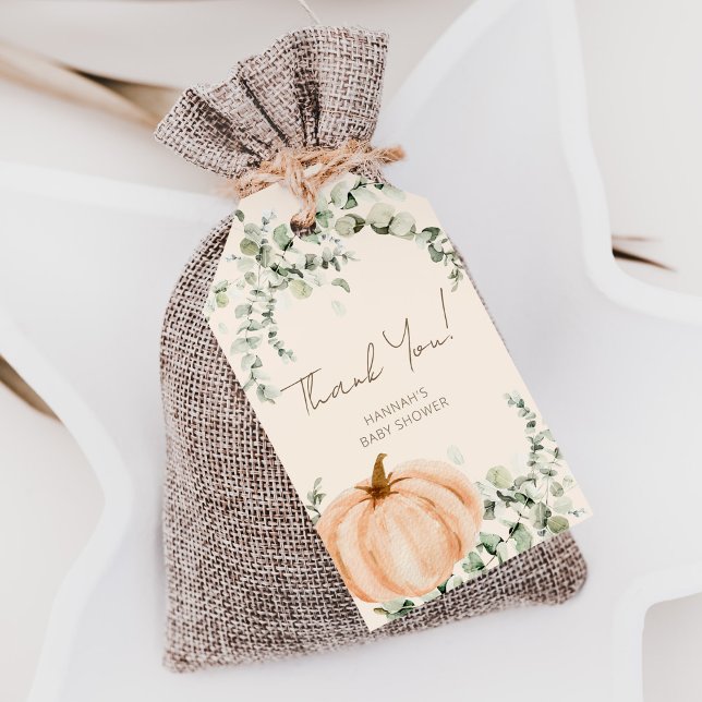 En liten Pumpkin Baby Shower-Tack Presentetikett (Skapare uppladdad)