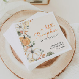 En liten Pumpkin Blommigt Boho Rustic Baby Shower Pappersservett