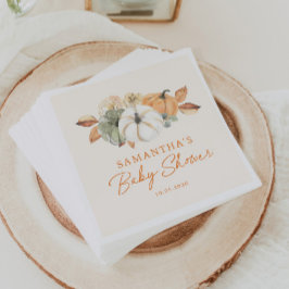 En liten Pumpkin Blommigt Boho Rustic Baby Shower Pappersservett
