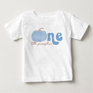 En liten Pumpkin Blue 1st Birthday T Shirt