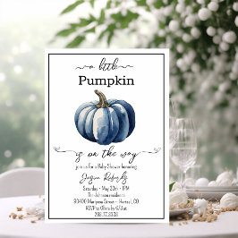 En liten Pumpkin Blue Baby Shower-inbjudan Inbjudningar
