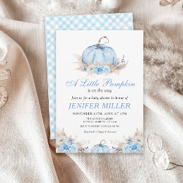 En liten Pumpkin Blue Baby Shower Inbjudningar