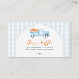 En liten Pumpkin Blue Lastbil Gingham Diaper Raffl Tilläggskort