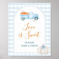 En liten Pumpkin Blue Lastbil Gingham Kärlek är Sw