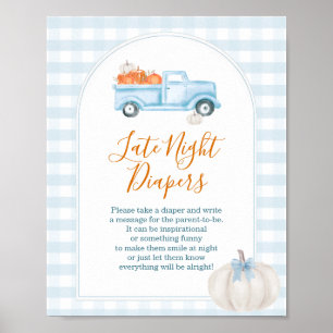 En liten Pumpkin Blue Lastbil Late Night Diables Poster