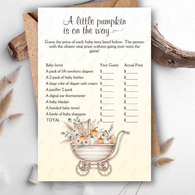 En liten Pumpkin Boho Baby Shower Pris är Höger (A Little Pumpkin Is On The Way Baby Shower Game - The Price is Right Baby Edition)
