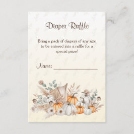 En liten Pumpkin Boho Baby Shower Raffle Tilläggskort