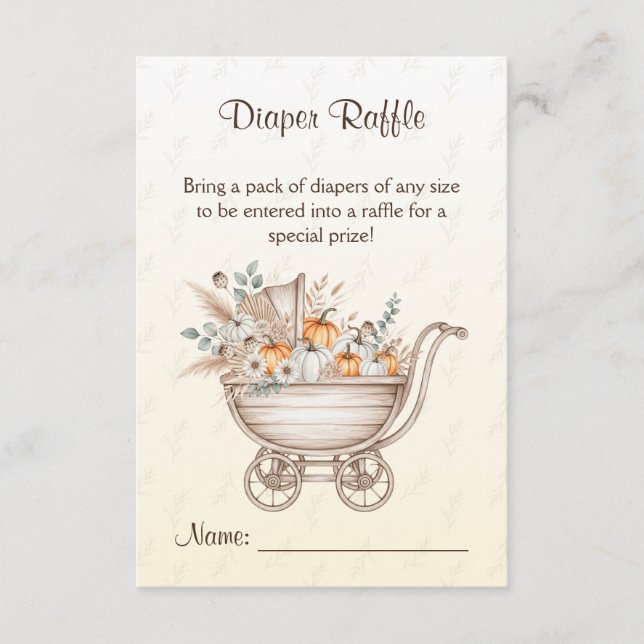 En liten Pumpkin Boho Baby Shower Raffle Tilläggskort (Framsida)
