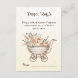 En liten Pumpkin Boho Baby Shower Raffle Tilläggskort