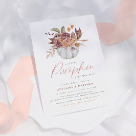 En liten Pumpkin Boho Blommigt Fall Flicka Shower Inbjudningar