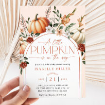 En liten Pumpkin Boho Fall Blommigt Baby Shower