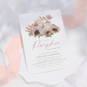 En liten pumpkin Boho Solrosblomma Babyskugga Inbjudningar