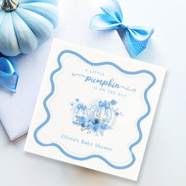 En liten Pumpkin Bow Wave Ram Baby Shower Pappersservett