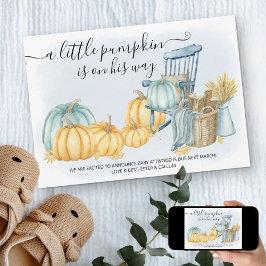 En liten Pumpkin Boy Rustic Fall Gravid Meddelande