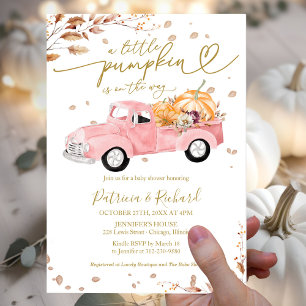 En liten Pumpkin Budget Baby Shower-inbjudan Flygblad