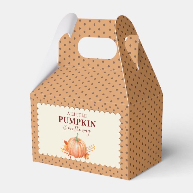 En liten Pumpkin Cute Fall Rustic Baby Shower Presentaskar (Baksidan Sidan)