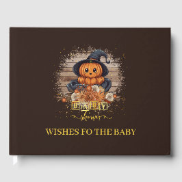 En liten Pumpkin Cute Kawaii Glitter Baby Shower Gästböcker
