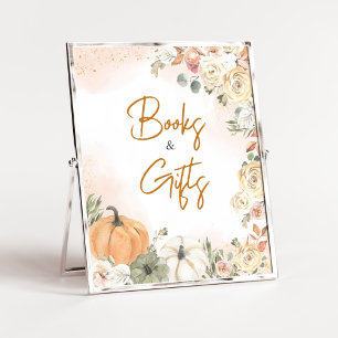 En liten Pumpkin Fall Baby Shower Bokar och presen Poster