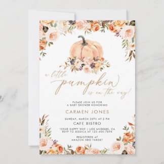 En liten Pumpkin Fall Baby Shower-inbjudan Inbjudningar