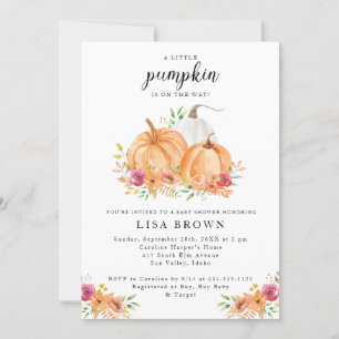 En liten Pumpkin Fall Baby Shower-inbjudan Inbjudningar