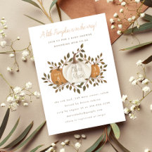 En liten Pumpkin Fall Baby Shower-inbjudan