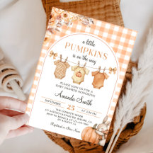 En liten Pumpkin Fall Baby Shower-inbjudan