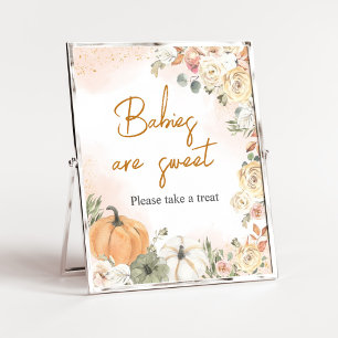 En liten Pumpkin Fall Baby Shower Spädbarn är Swee Poster