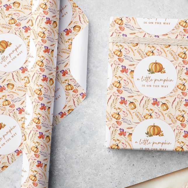 En liten Pumpkin Fall-babydusch Presentpapper (Skapare uppladdad)