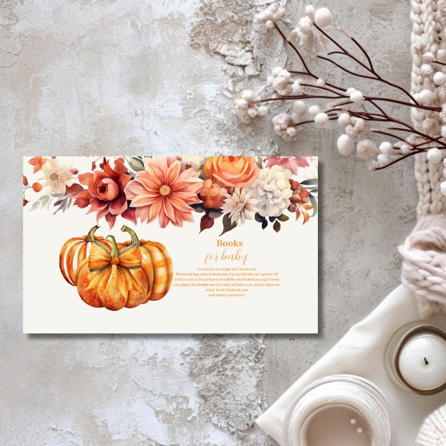 En liten Pumpkin Fall Blommigt Baby Bokar för Baby Tilläggskort (Skapare uppladdad)