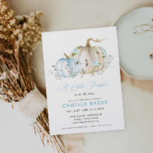 En liten Pumpkin Fall Boy Baby Shower-inbjudan
