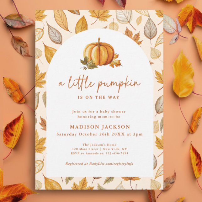 En liten Pumpkin Fall Foliage Arch-inbjudan Inbjudningar (Skapare uppladdad)