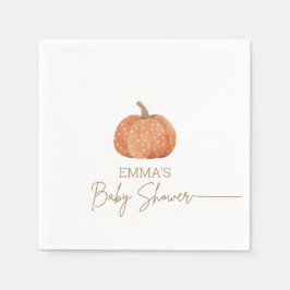 En liten pumpkin Fall Gender Neutral Baby Shower Pappersservett