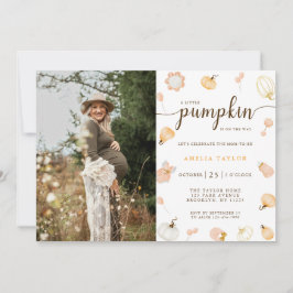 En liten Pumpkin Fall Photo Baby Shower-inbjudan