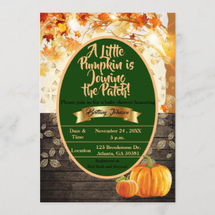 En liten Pumpkin Går med lappen! Baby Shower Inbjudningar