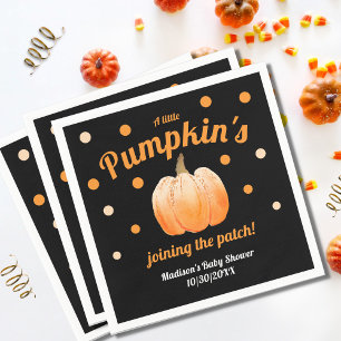 En liten Pumpkin Går med patchbabyskaren Pappersservett