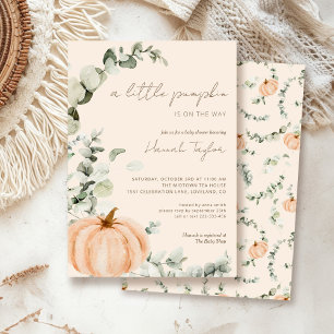 En liten Pumpkin Gender Neutral Baby Shower Inbjudningar