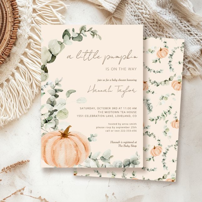 En liten Pumpkin Gender Neutral Baby Shower Inbjudningar (Skapare uppladdad)