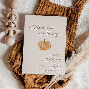 En liten pumpkin Gender Neutral Fall Baby Shower Inbjudningar