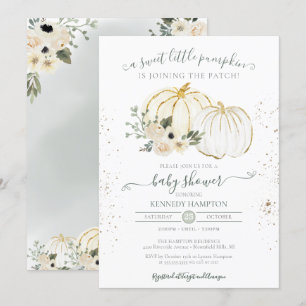 En liten pumpkin Gender Neutral Fall Baby Shower Inbjudningar