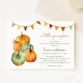 En liten Pumpkin Gender Reveal Baby Shower Inbjudningar