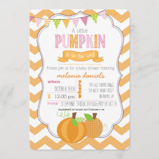 En liten Pumpkin Girl Baby Shower-inbjudan Inbjudningar