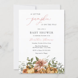 En liten Pumpkin Girl Baby Shower-inbjudan Inbjudningar