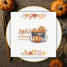 En liten pumpkin Halloween Fall Baby Shower Pappersservett