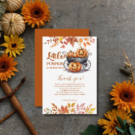 En liten pumpkin Halloween Fall Baby Shower Tack Kort